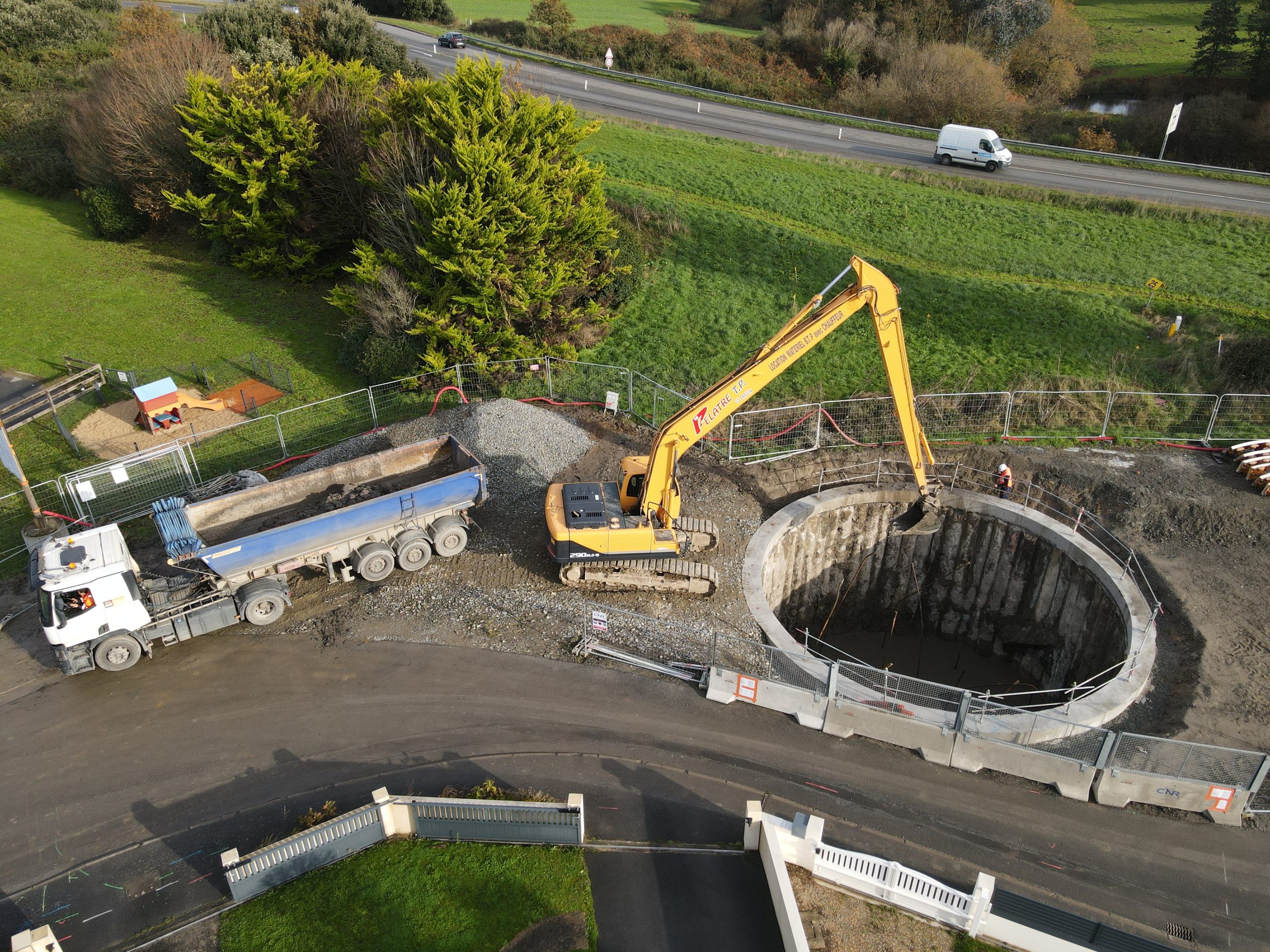 Travaux bassin tampon de Guérande