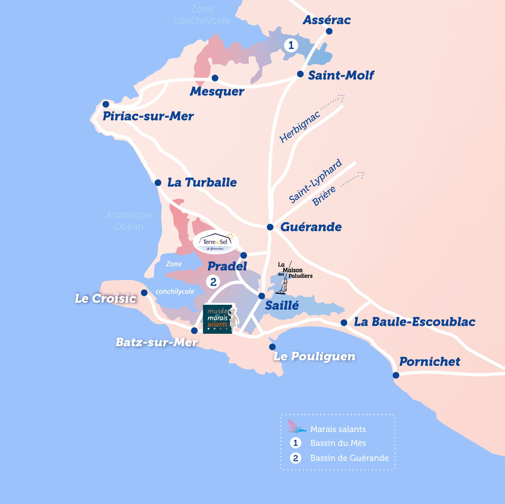 Carte de situation des marais salants